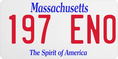 MA license plate 197EN0