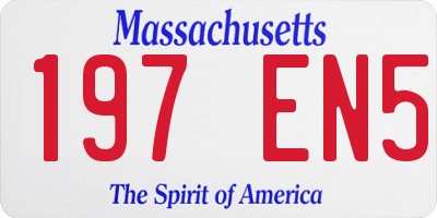MA license plate 197EN5