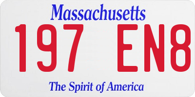 MA license plate 197EN8