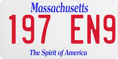 MA license plate 197EN9