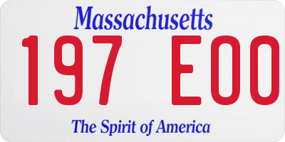 MA license plate 197EO0