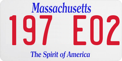 MA license plate 197EO2