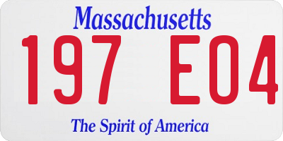 MA license plate 197EO4