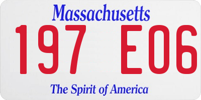 MA license plate 197EO6
