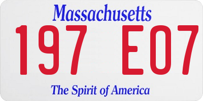 MA license plate 197EO7