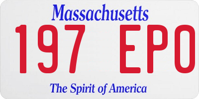 MA license plate 197EP0