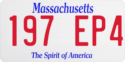 MA license plate 197EP4