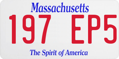 MA license plate 197EP5