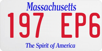 MA license plate 197EP6