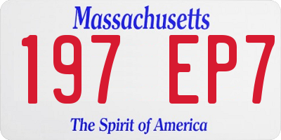 MA license plate 197EP7