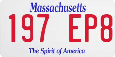 MA license plate 197EP8