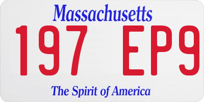 MA license plate 197EP9