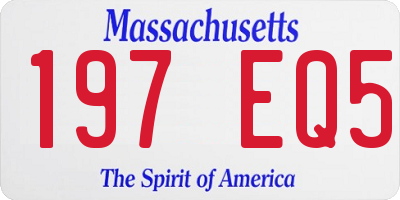 MA license plate 197EQ5