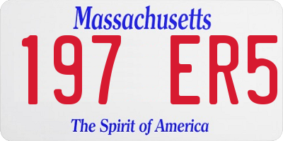 MA license plate 197ER5
