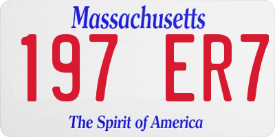 MA license plate 197ER7