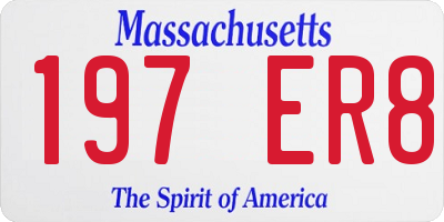 MA license plate 197ER8