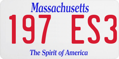 MA license plate 197ES3