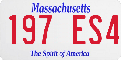 MA license plate 197ES4