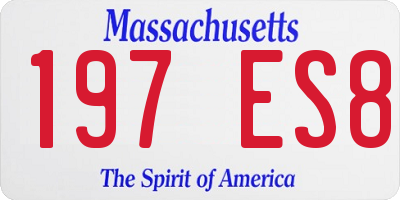 MA license plate 197ES8