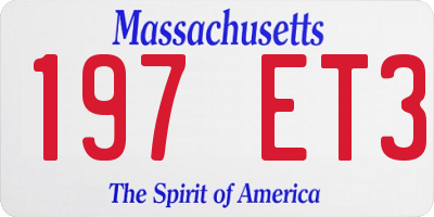 MA license plate 197ET3