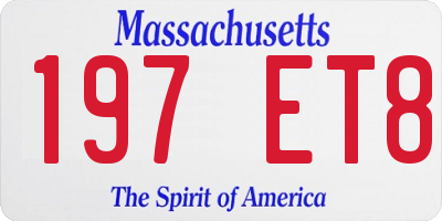 MA license plate 197ET8