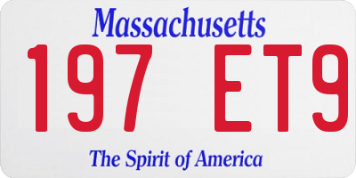 MA license plate 197ET9