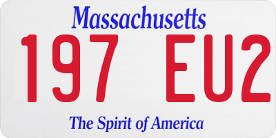 MA license plate 197EU2