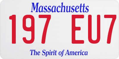 MA license plate 197EU7