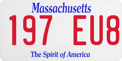 MA license plate 197EU8