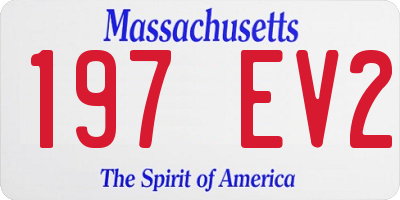 MA license plate 197EV2