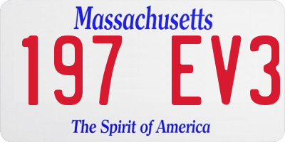 MA license plate 197EV3