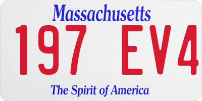 MA license plate 197EV4