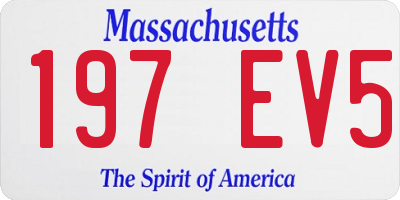 MA license plate 197EV5