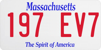 MA license plate 197EV7