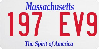 MA license plate 197EV9