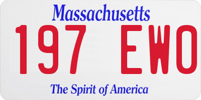 MA license plate 197EW0