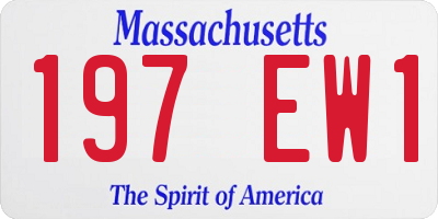 MA license plate 197EW1