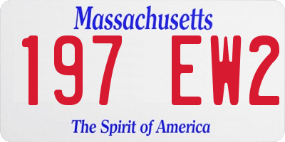 MA license plate 197EW2