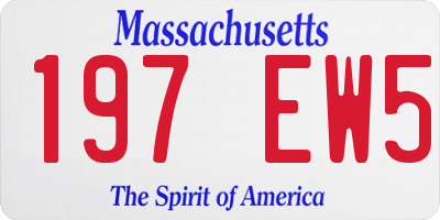 MA license plate 197EW5