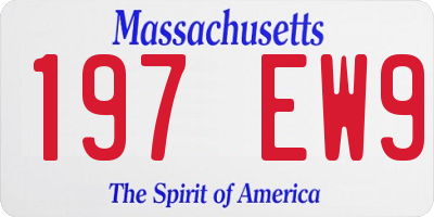 MA license plate 197EW9