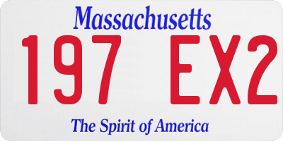 MA license plate 197EX2