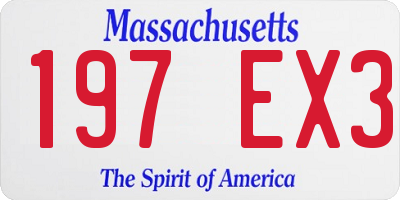 MA license plate 197EX3
