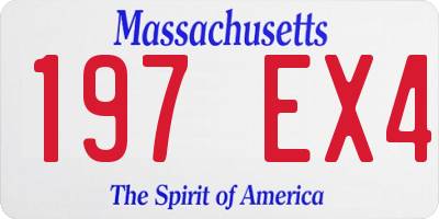 MA license plate 197EX4