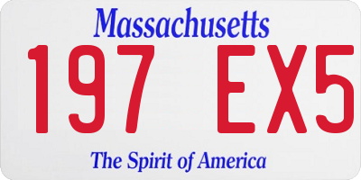 MA license plate 197EX5