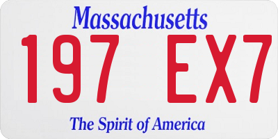 MA license plate 197EX7