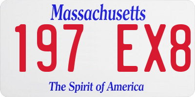 MA license plate 197EX8