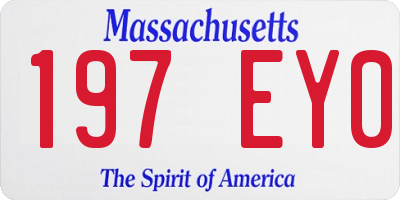 MA license plate 197EY0