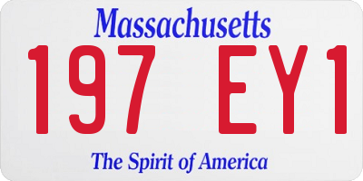 MA license plate 197EY1