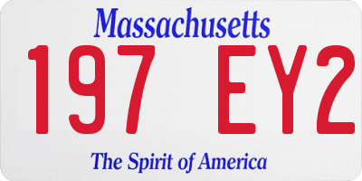 MA license plate 197EY2