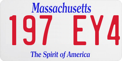 MA license plate 197EY4
